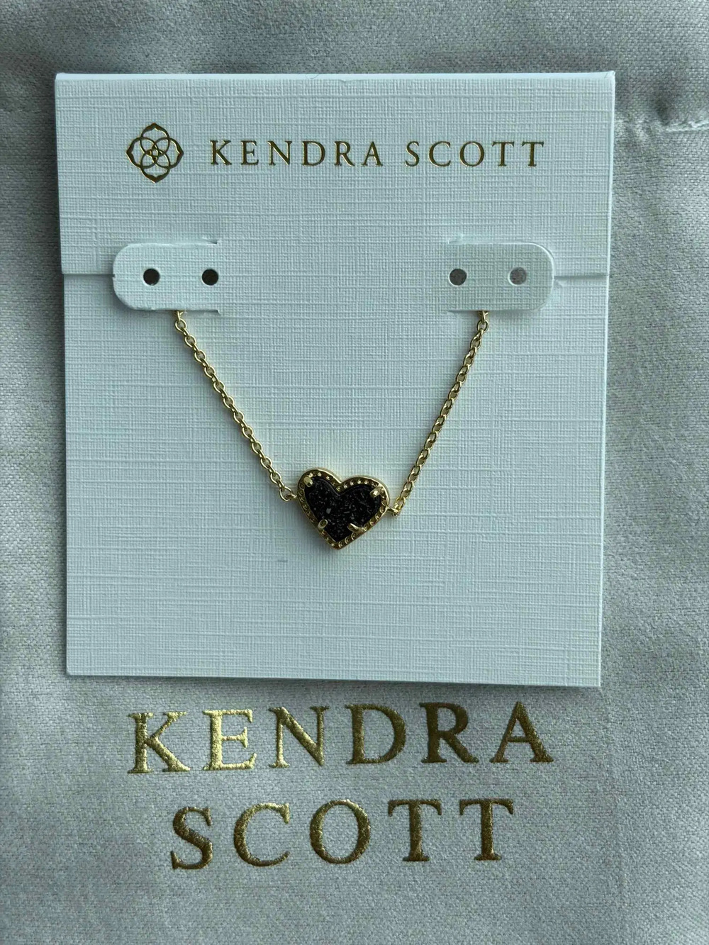 Kendra Scott Black Heart Pendant Necklace